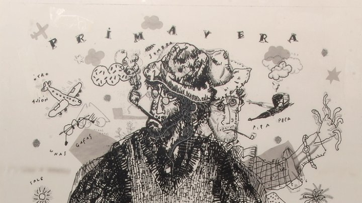 Fernando Bellver. Autorretrato [Primavera], 1999. Aguafuerte. 200 x 100 cm. Colección del autor.