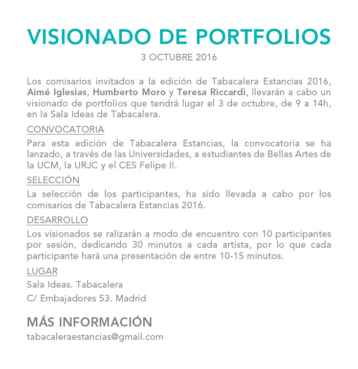 Visionado de portfolios